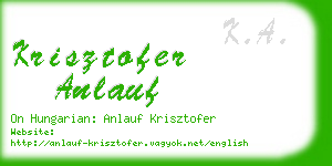 krisztofer anlauf business card
